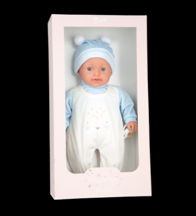 GIOCHERIA® ARIAS - ANDREA BEBE' AZZURRO CM 42 CORPO MORDIDO ARTI VINILE
